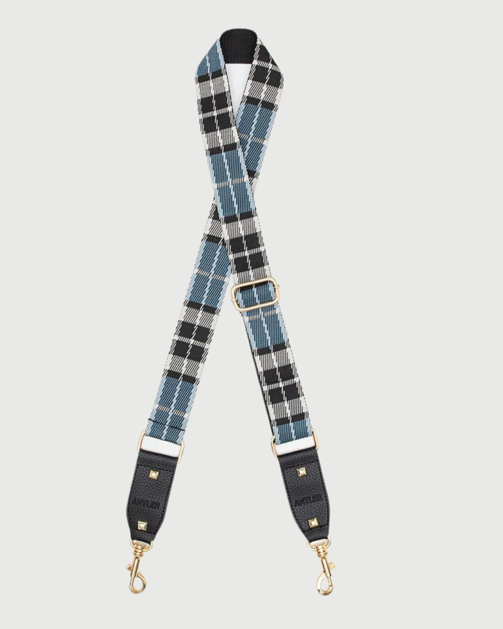 Antler Bag Strap Blue Plaid