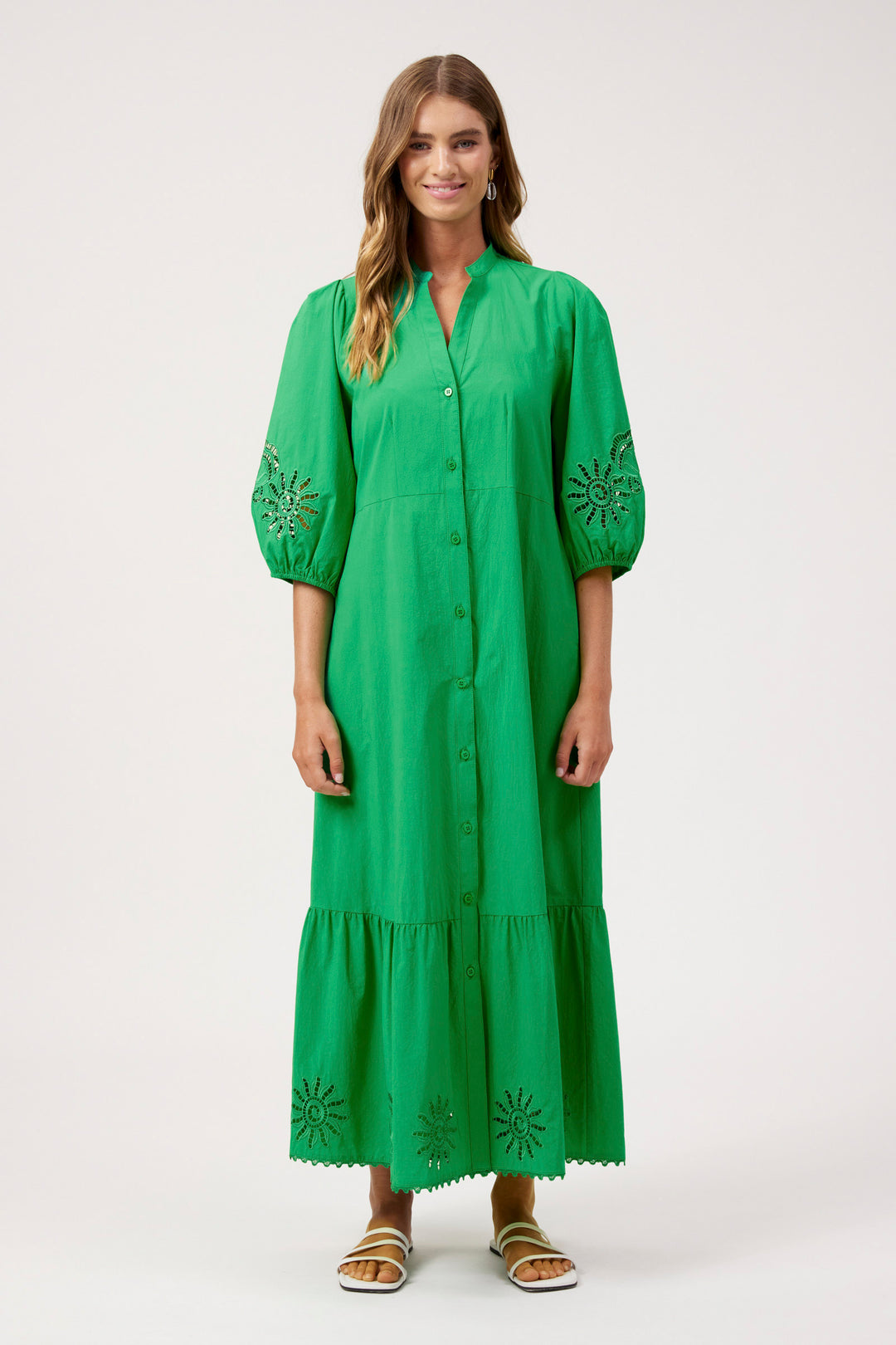 Haven Larissa Broderie Maxi Dress