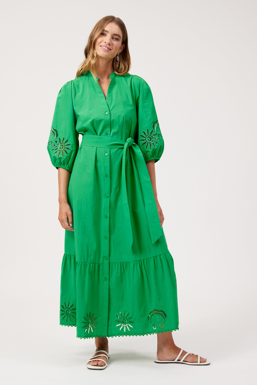 Haven Larissa Broderie Maxi Dress