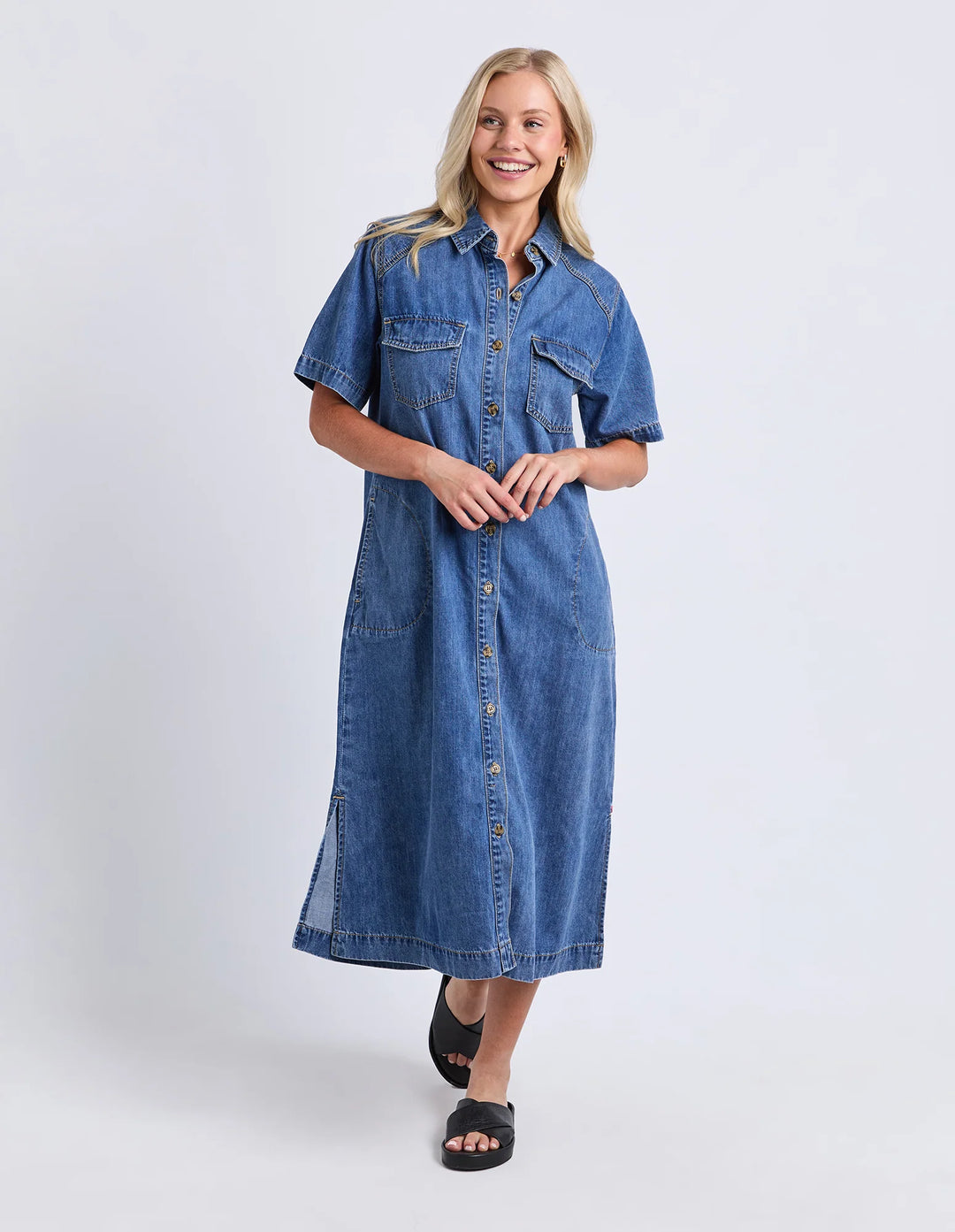 Elm Ayla Denim Midi Dress