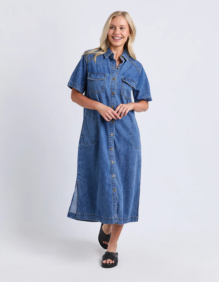 Elm Ayla Denim Midi Dress