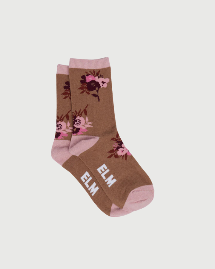 Elm Posy Floral Ankle Sock two pair