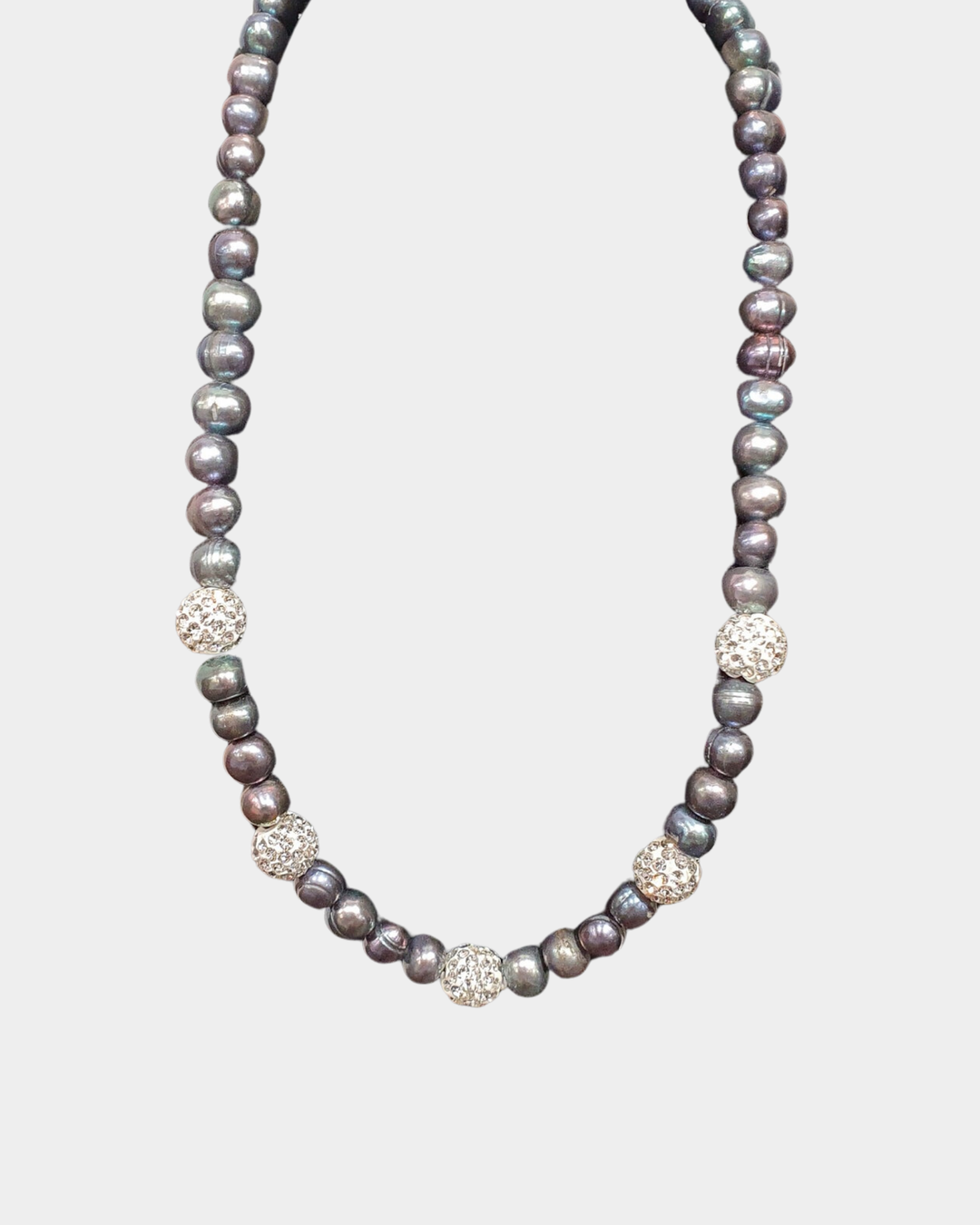 Kiwicraft Pearl Necklace with diamente balls