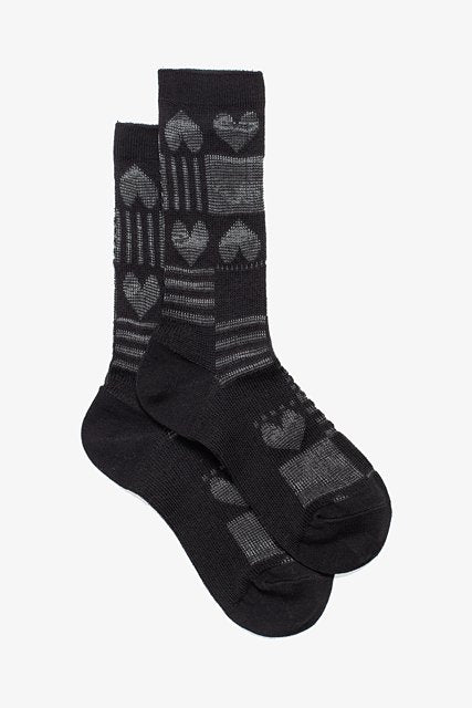 Antler Black Heart Club Sock