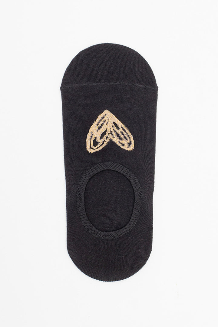 Antler No show Gold Heart Sock