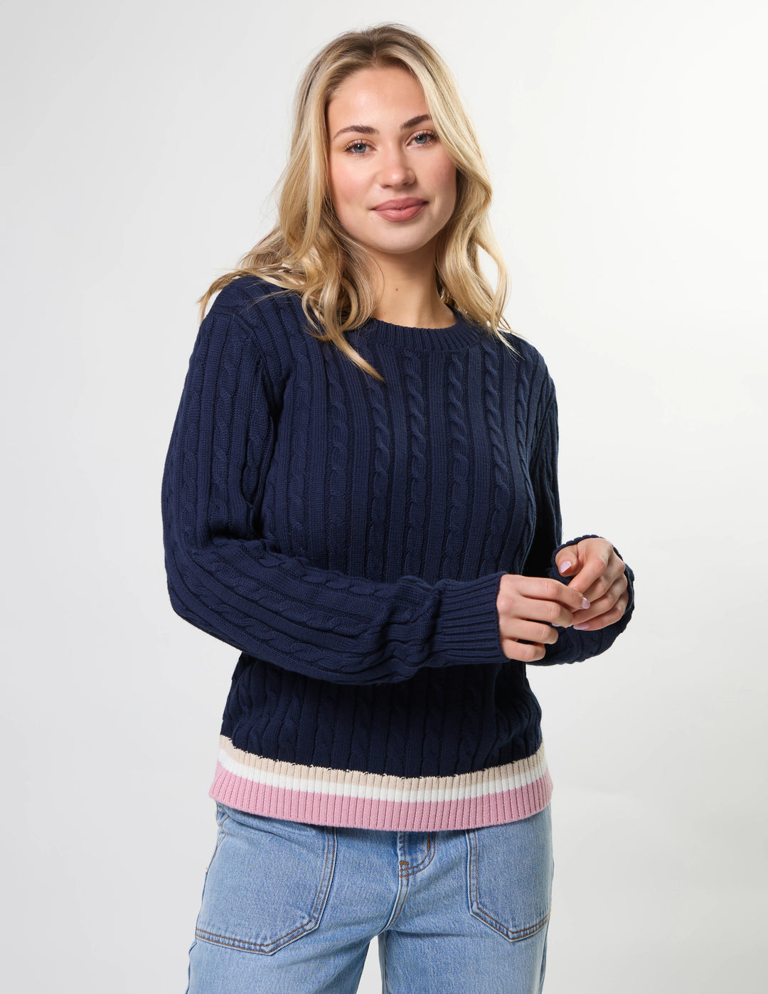 Stella + Gemma Cable Crew Sweater