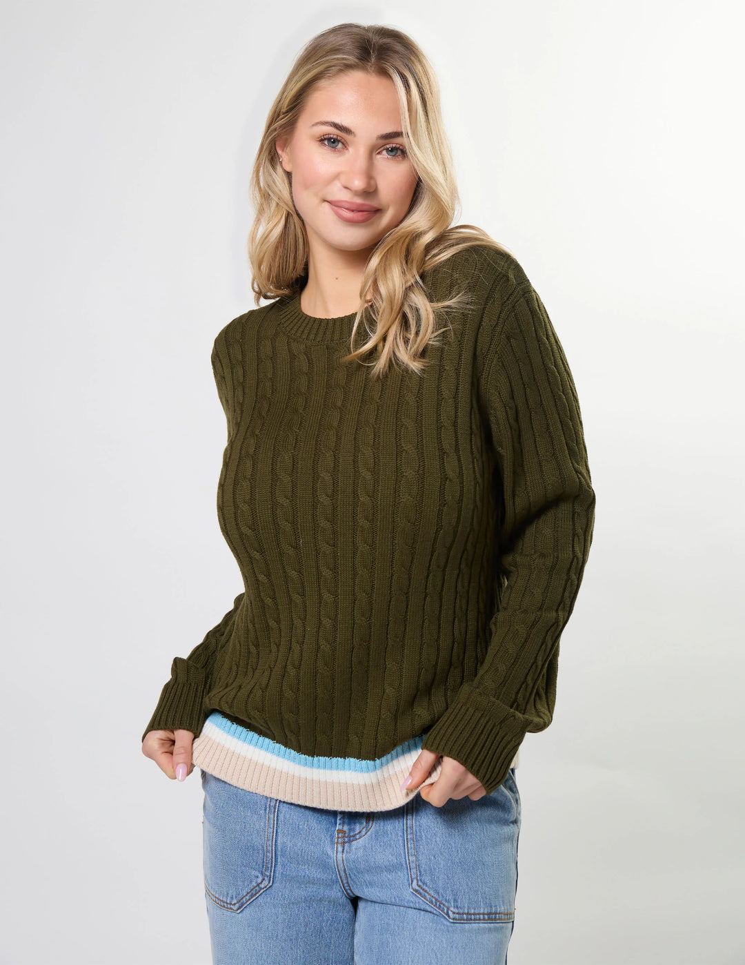 Stella + Gemma Cable Crew Sweater