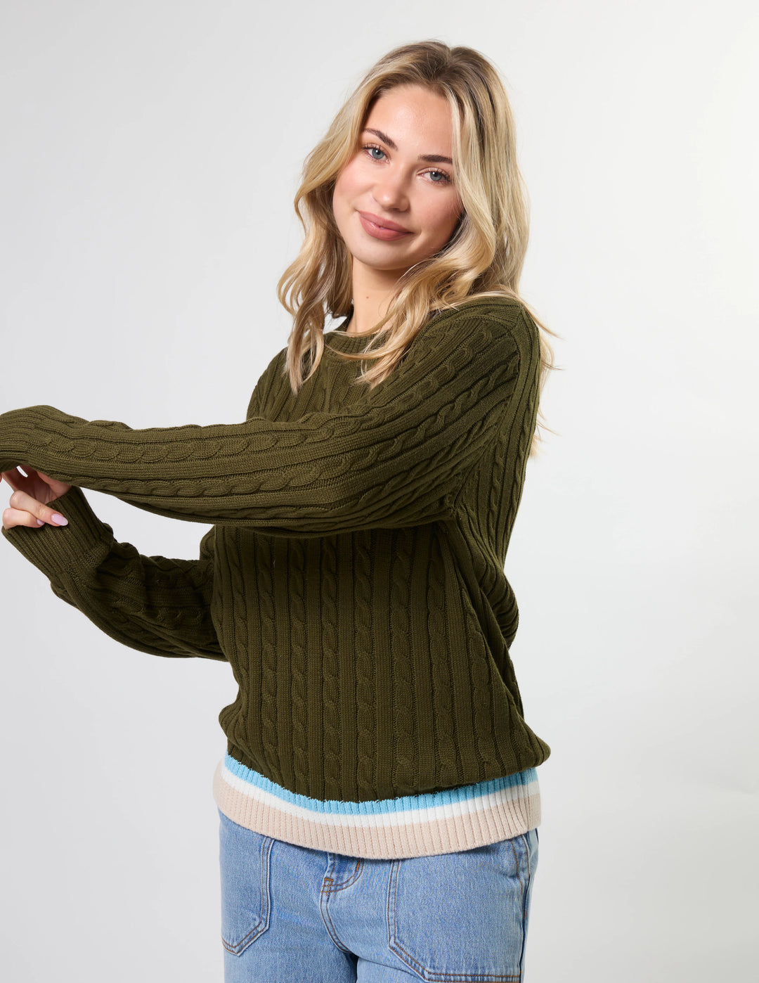 Stella + Gemma Cable Crew Sweater
