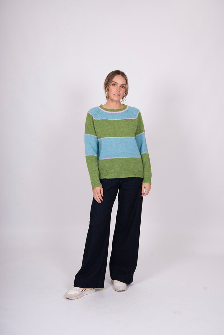 Fields Mohair Block Stripe Pullover