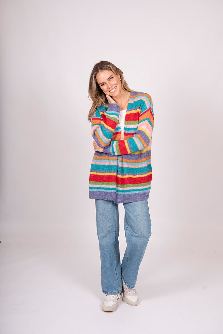 Fields Mohair Block Stripe Cardigan