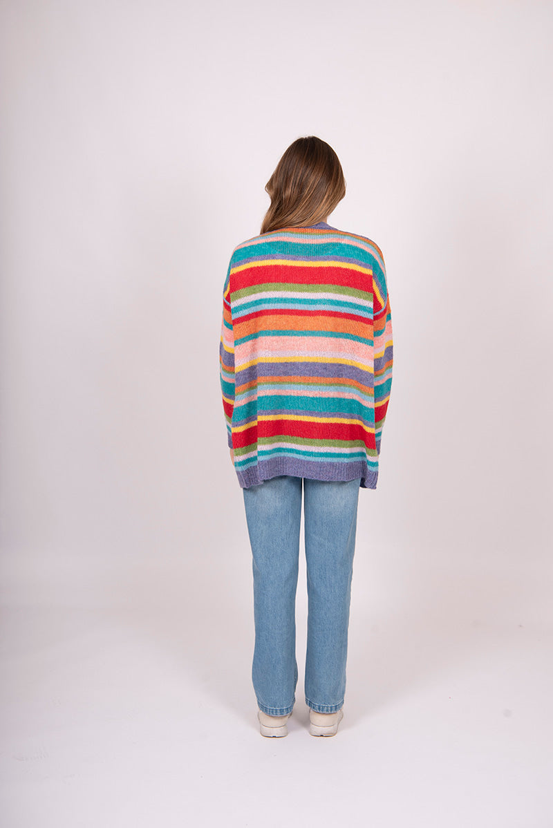 Fields Mohair Block Stripe Cardigan