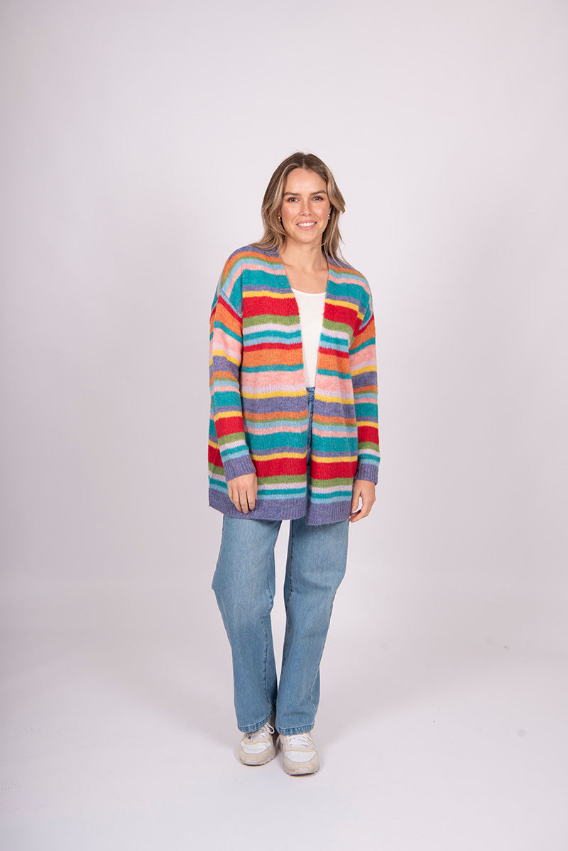 Fields Mohair Block Stripe Cardigan