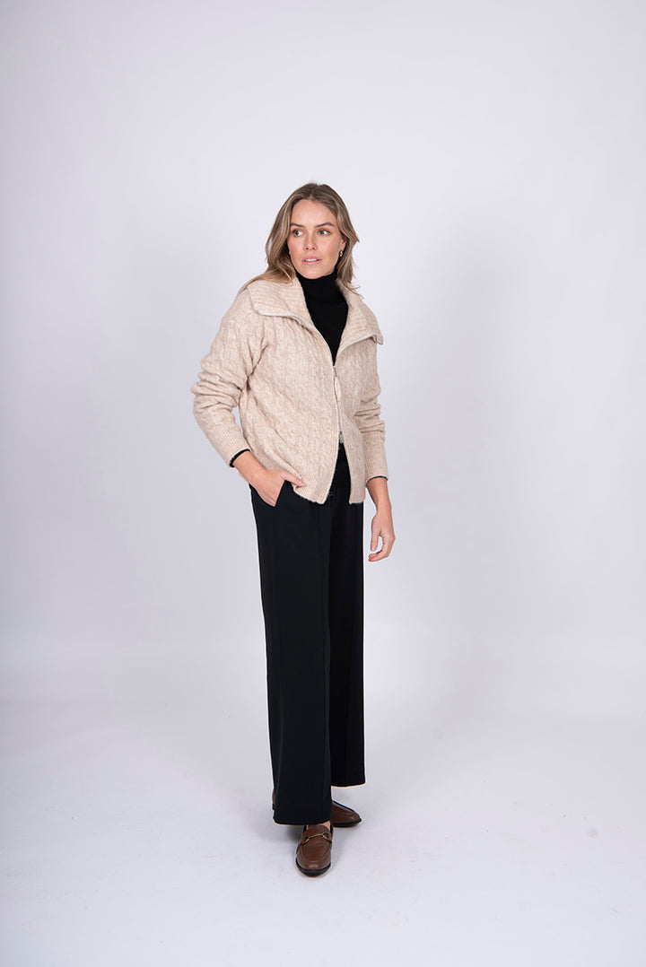 Fields Cable Zip Front Cardi