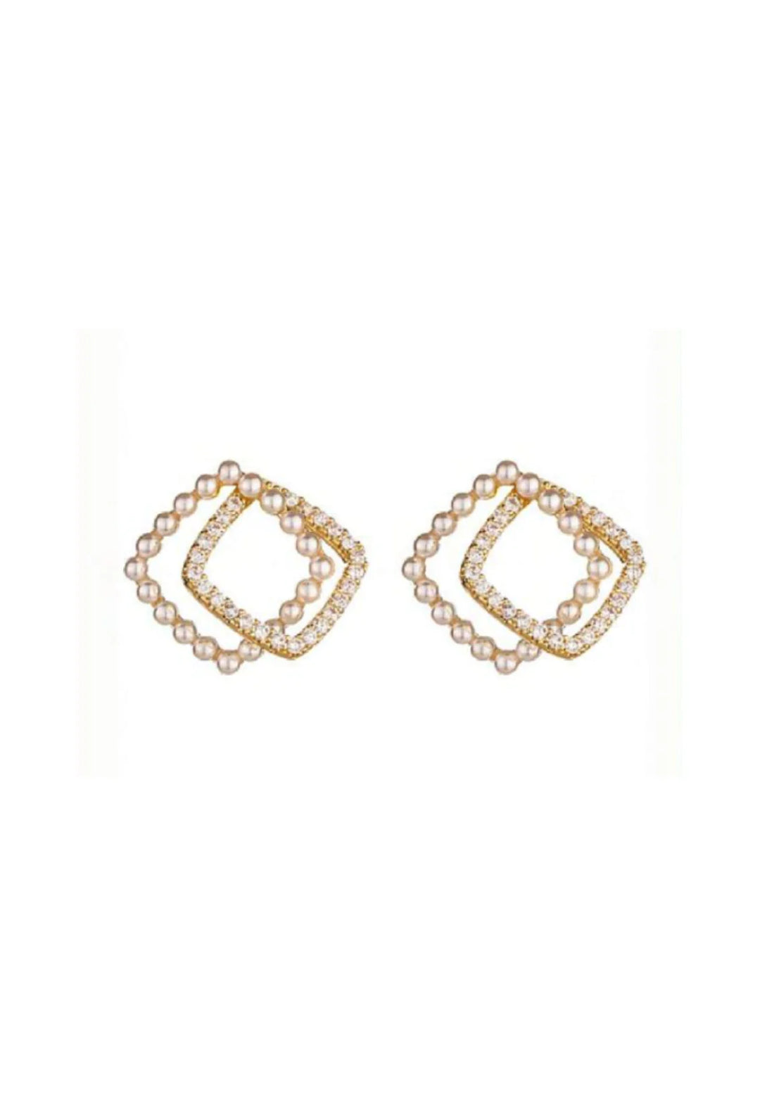 Gregory Ladner pearl double square earring