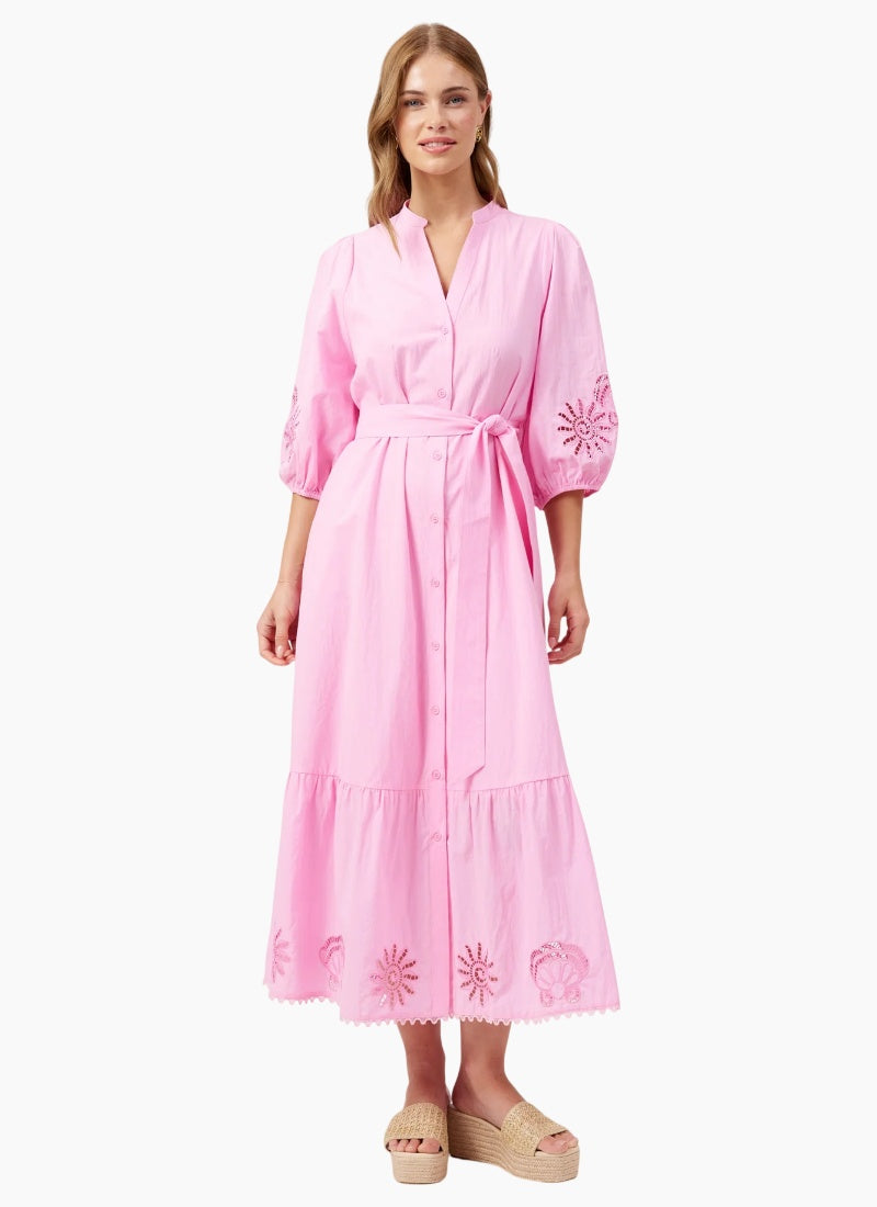 Haven Larissa Broderie Maxi Dress