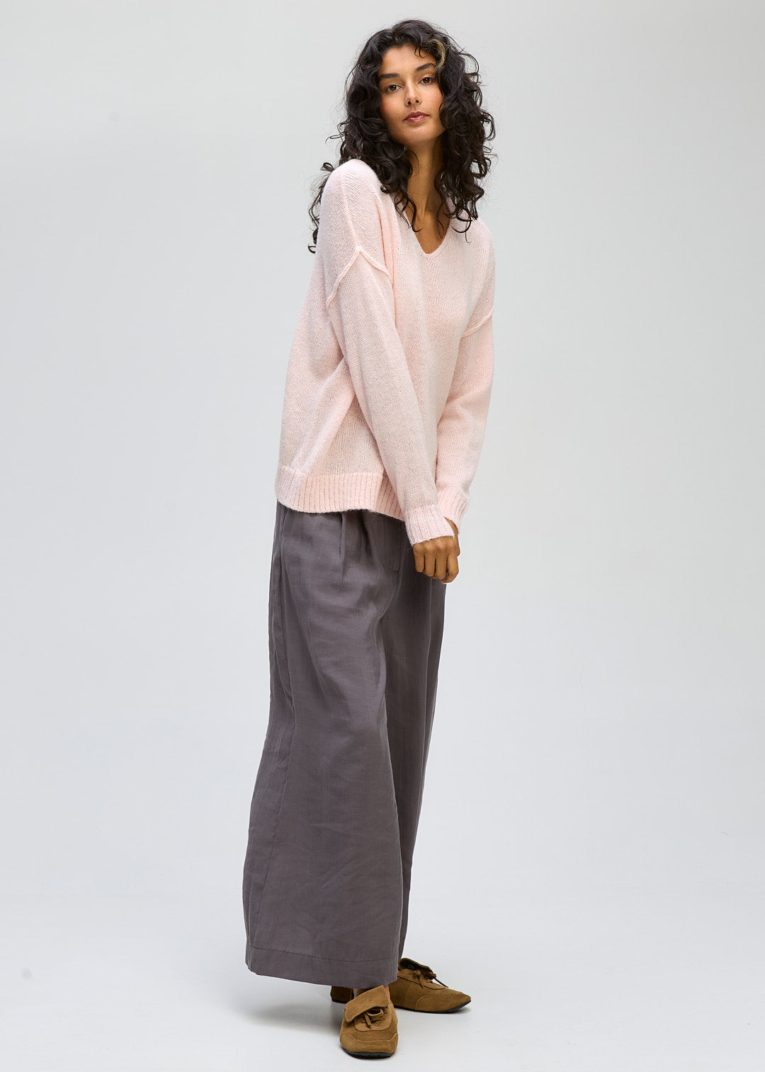 ld & co Fluffy V Neck Jumper