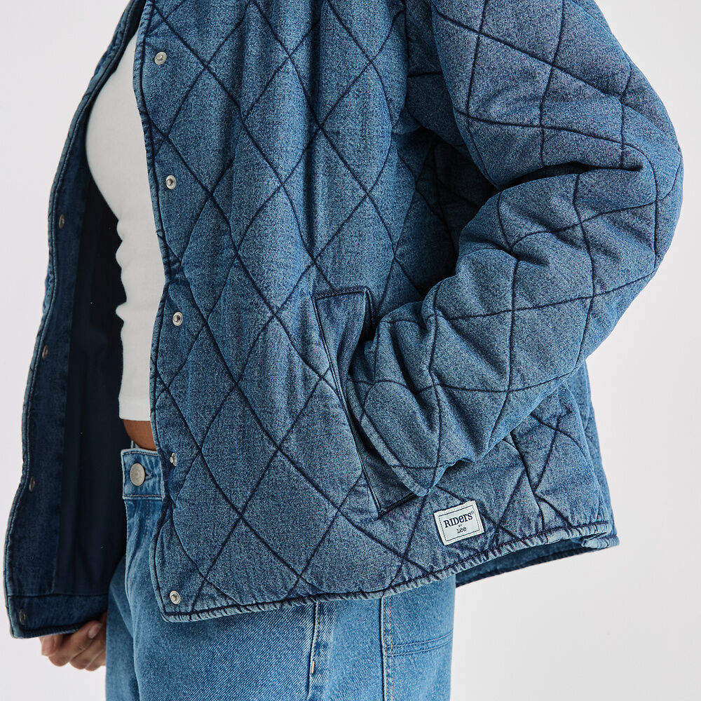 Lee Riders Denim Quilted Bomber Jacket