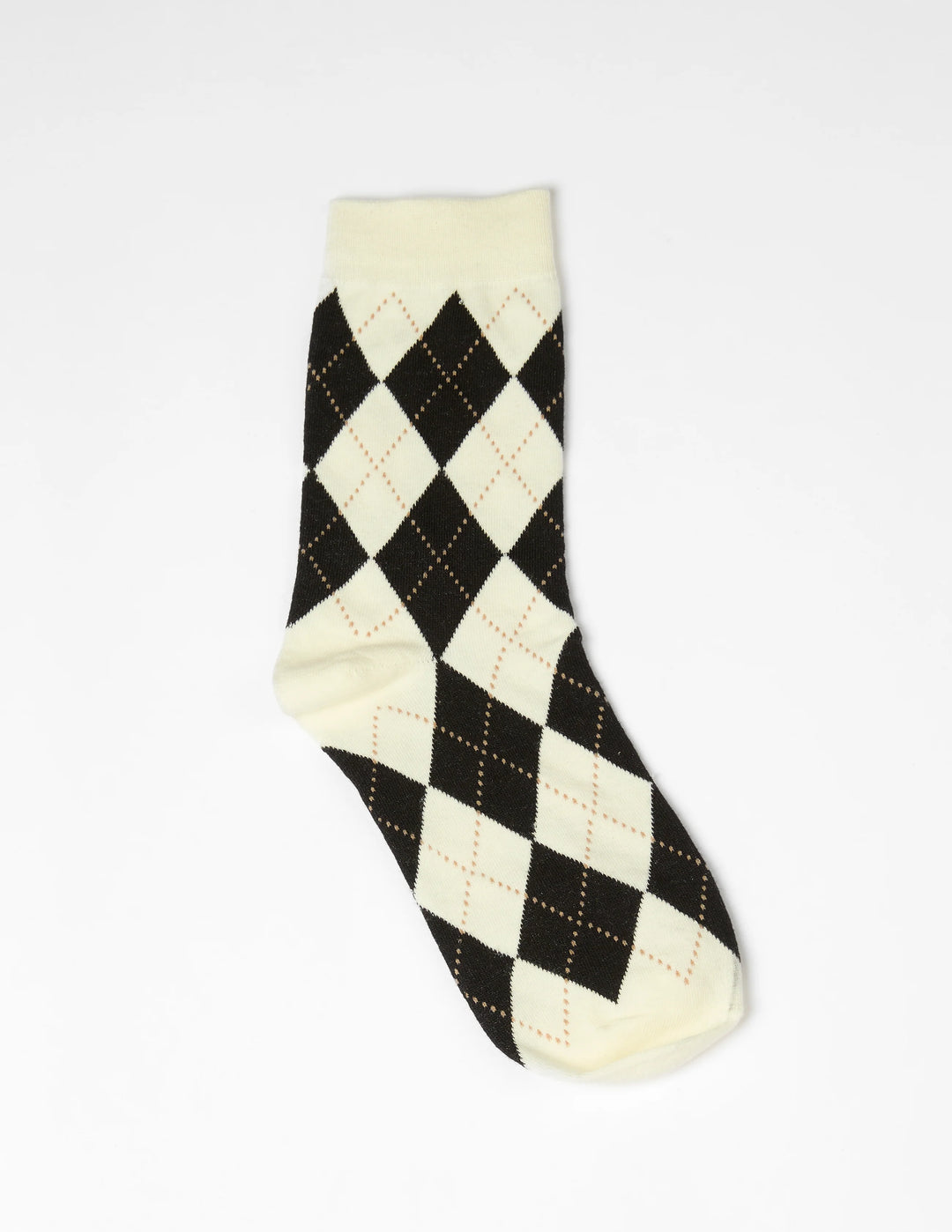 Stella &amp; Gemma Socks Cream &amp; Black Argyle
