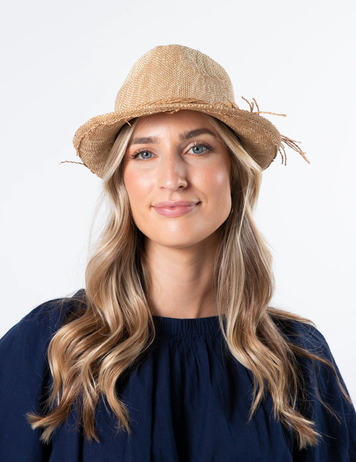 Stella & Gemma Fedora Hat with Raffia Bow