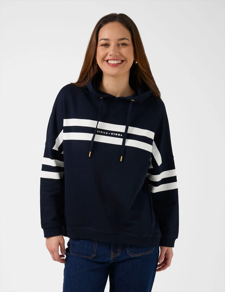 Stella &amp; Gemma Newport Hoodie Navy Banner Logo