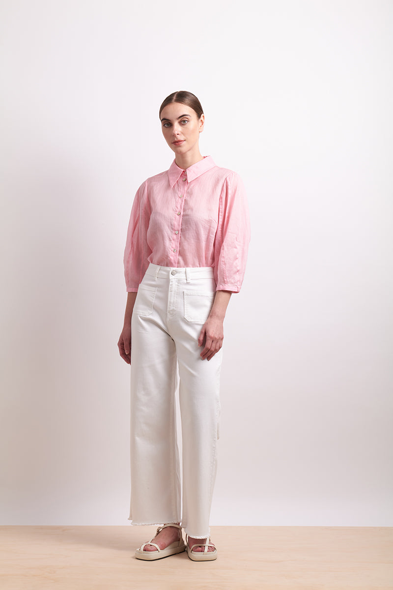 Neris Pink Tuck Shirt