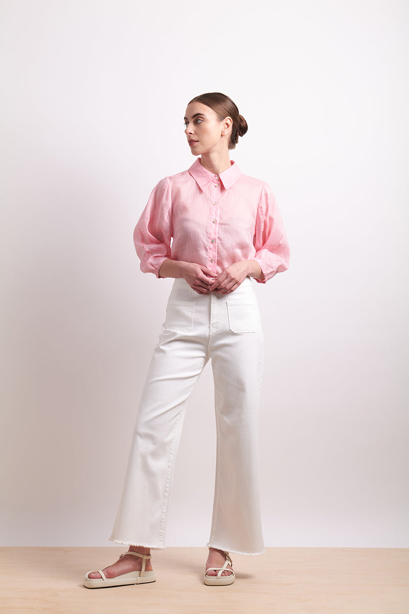 Neris Pink Tuck Shirt