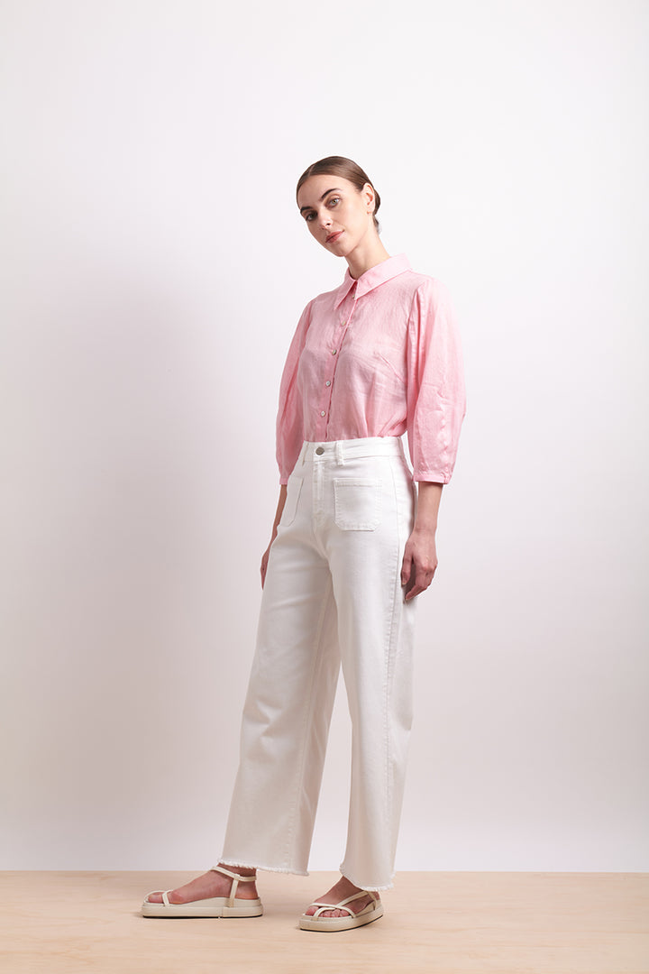 Neris Pink Tuck Shirt