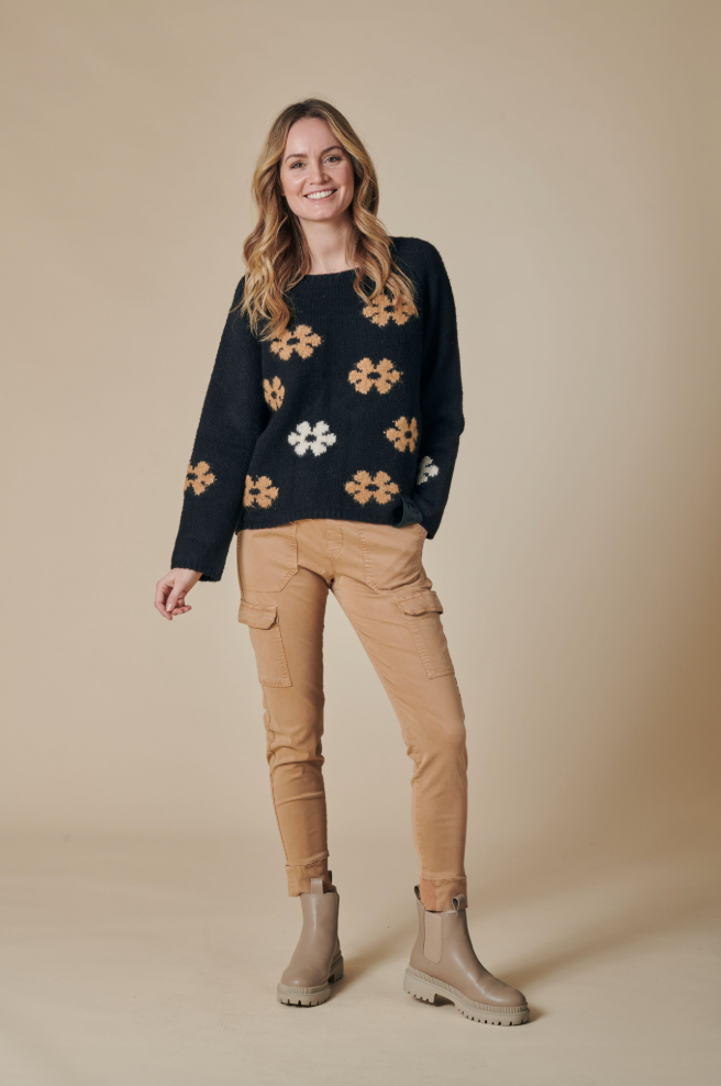 Zhrill Isabella Flower Knit Sweater