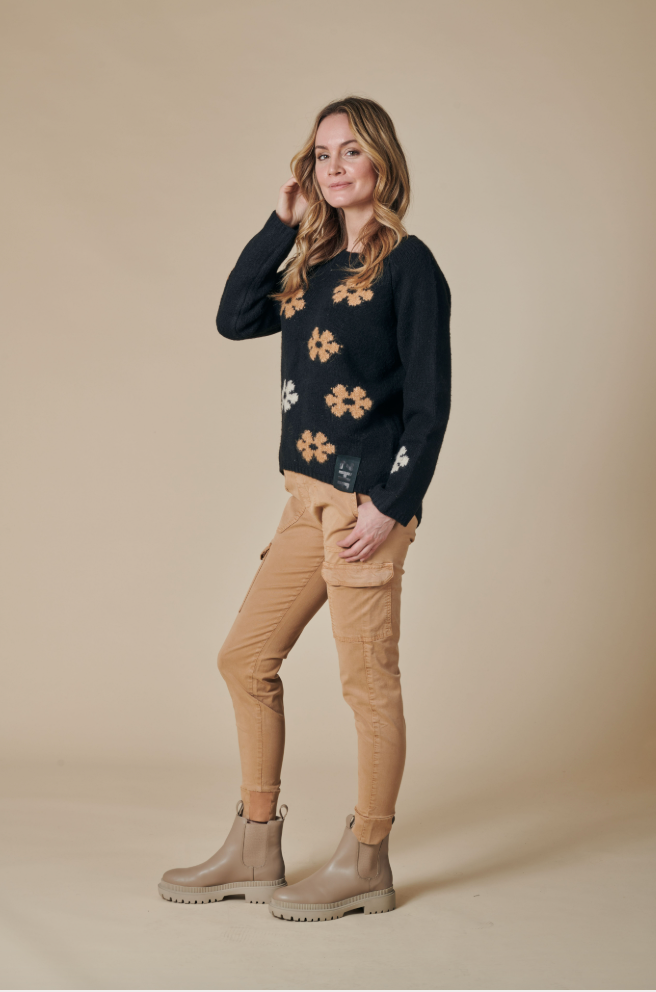 Zhrill Isabella Flower Knit Sweater