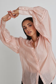 by rosa Bloom Blush Lace Detail Shirt