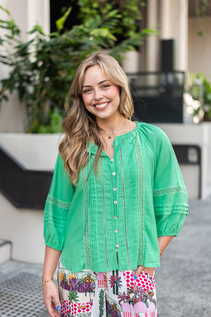 Silver Wishes Pagot Lace detailed Blouse