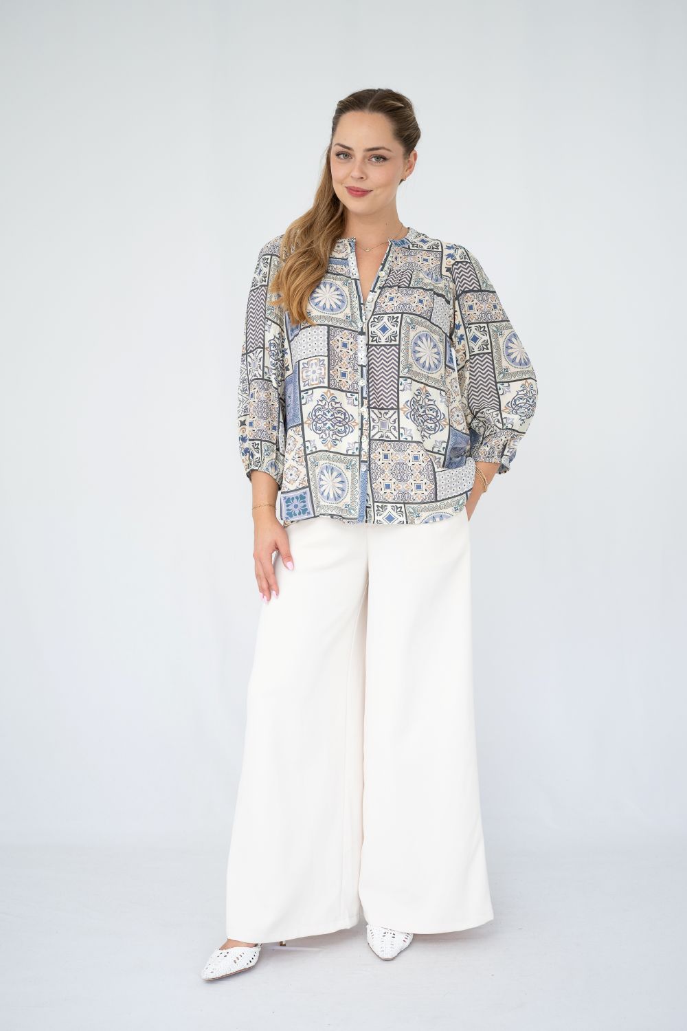 Fria Mosaic Tile Print Shirt