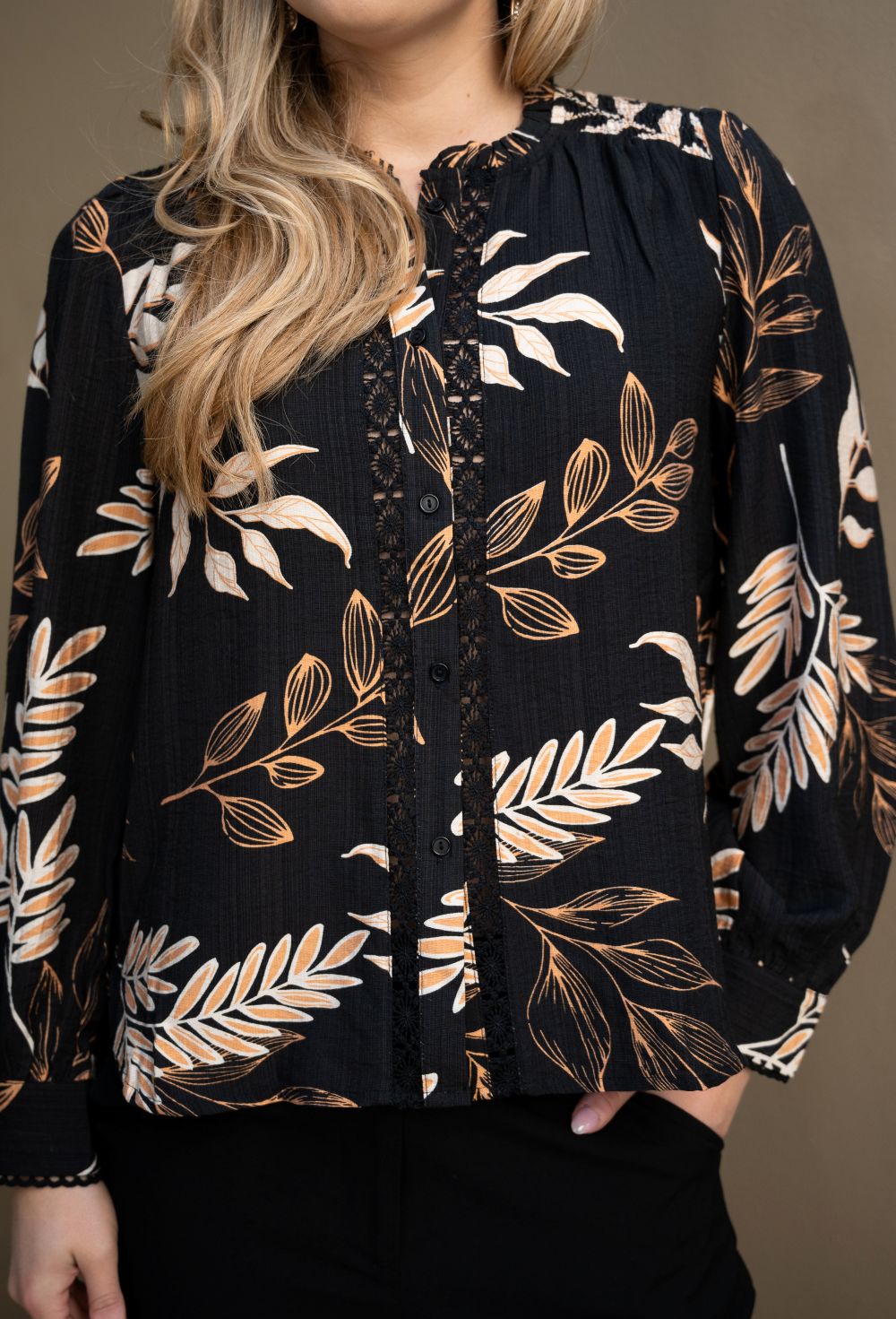 Fria Leaf Print Blouse
