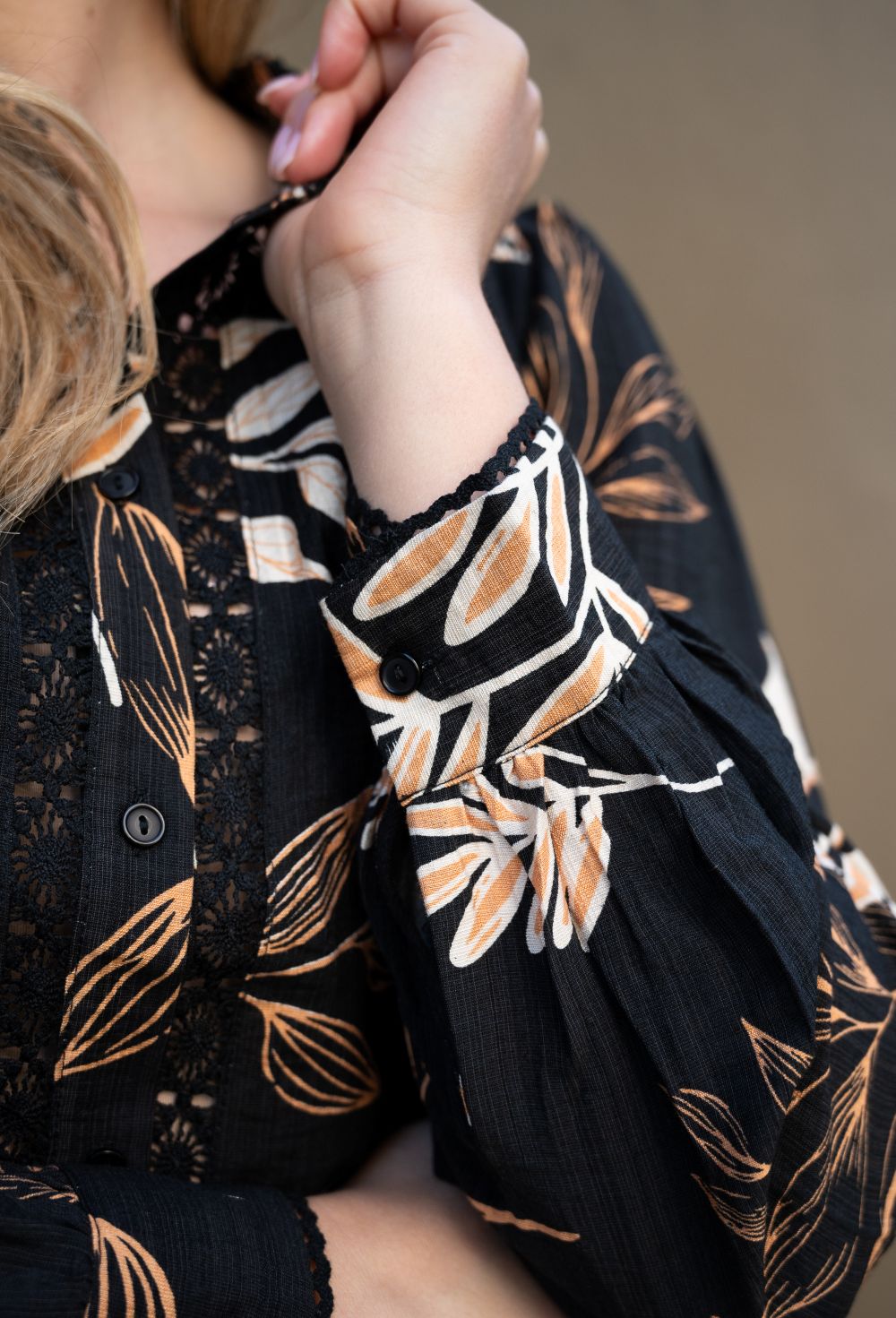 Fria Leaf Print Blouse