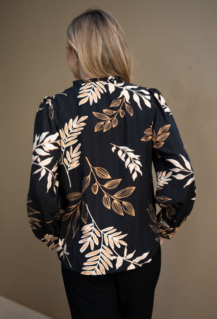 Fria Leaf Print Blouse