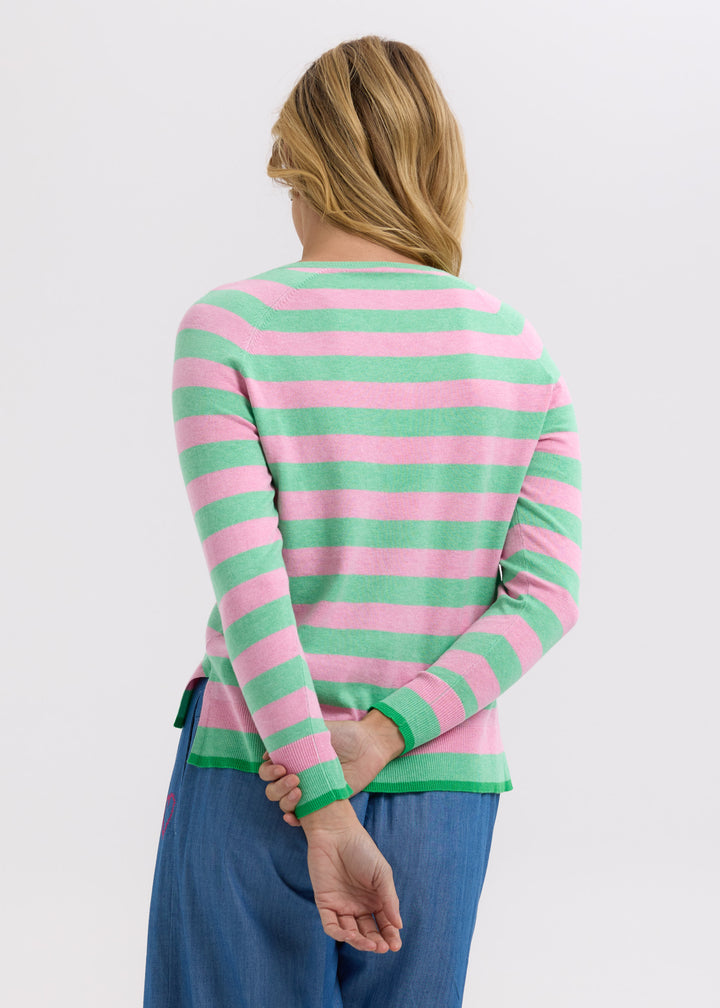 Zaket & Plover Essential Stripe V Neck Jumper