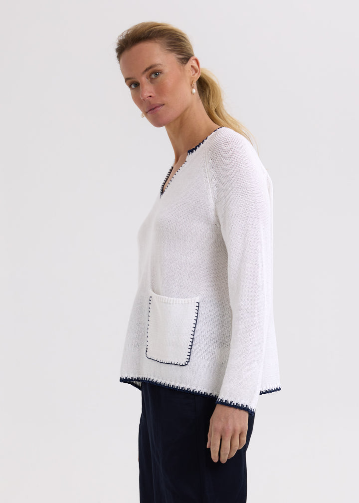 Zaket & Plover Hand Work Trim A Line Jumper
