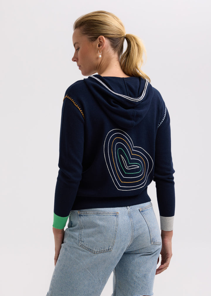 Zaket & Plover Heart Embroidery Hoodie