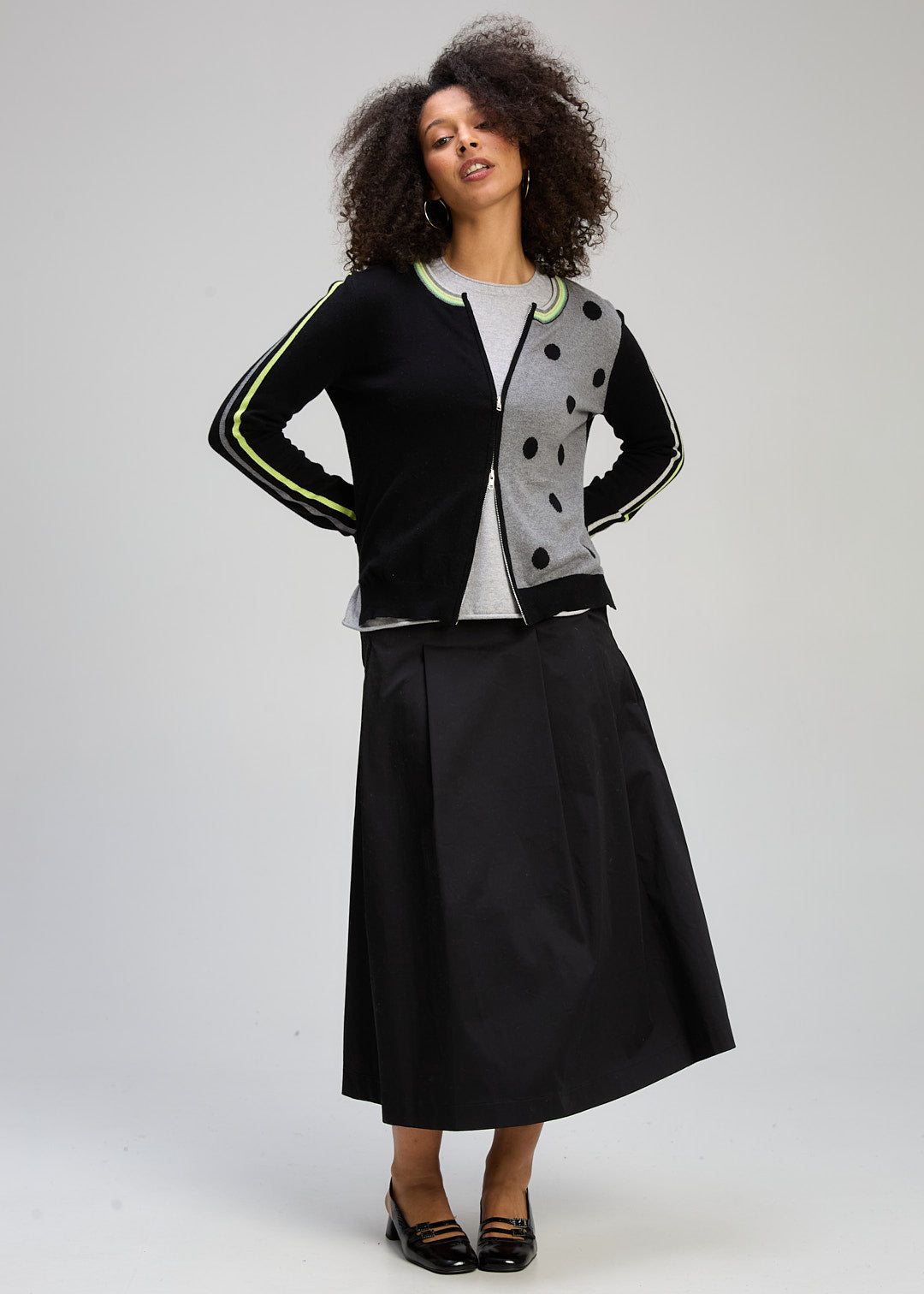 Zaket & Plover Stripe Spot Zip Up