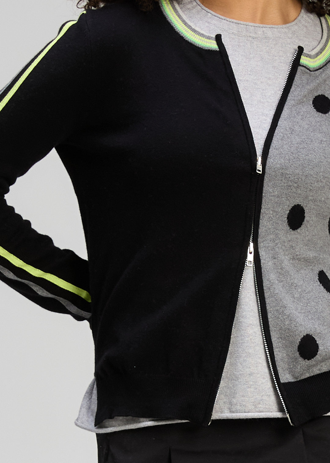 Zaket & Plover Stripe Spot Zip Up