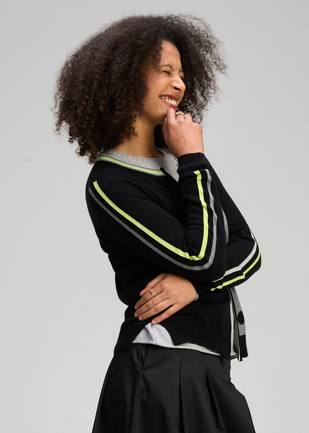 Zaket & Plover Stripe Spot Zip Up