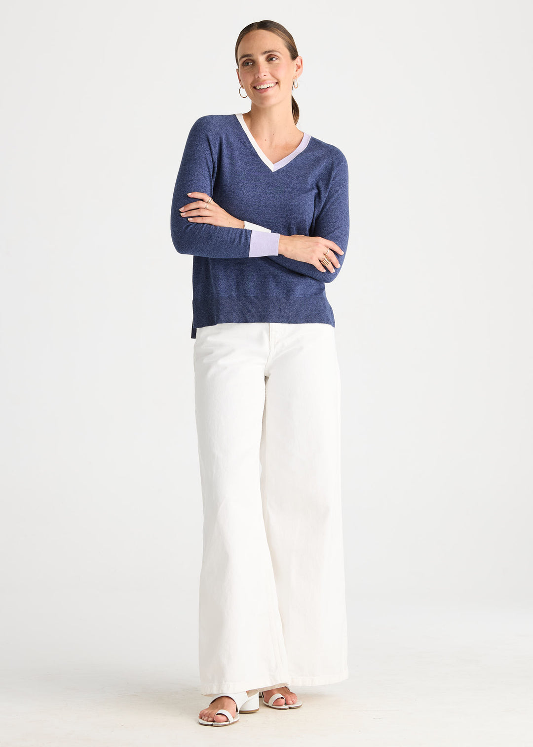 Zaket &amp; Plover V Accent Sweater