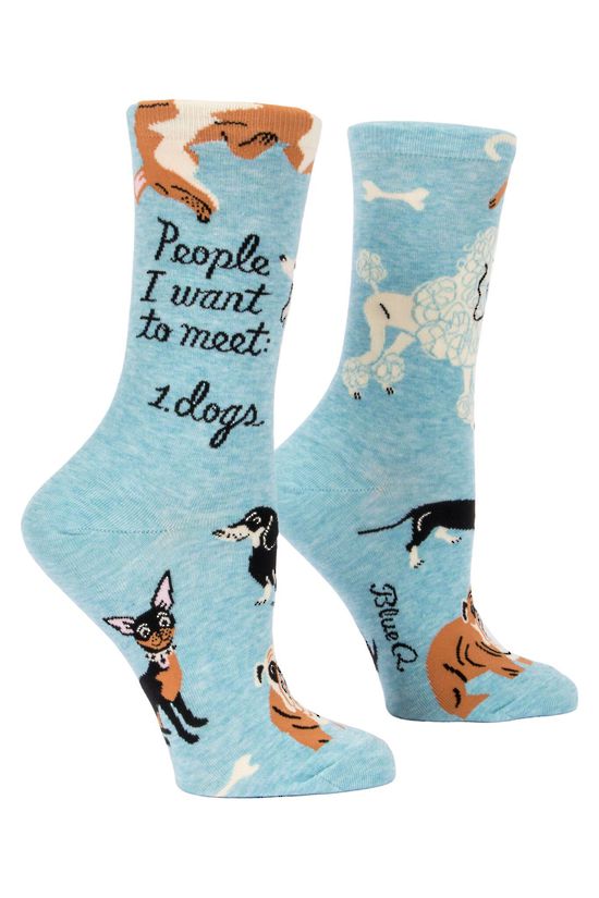 Blue Q People I want to meet 1.dogs socks