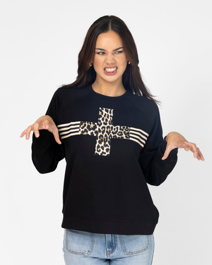 Stella + Gemma Everyday Sweater Leopard Cross