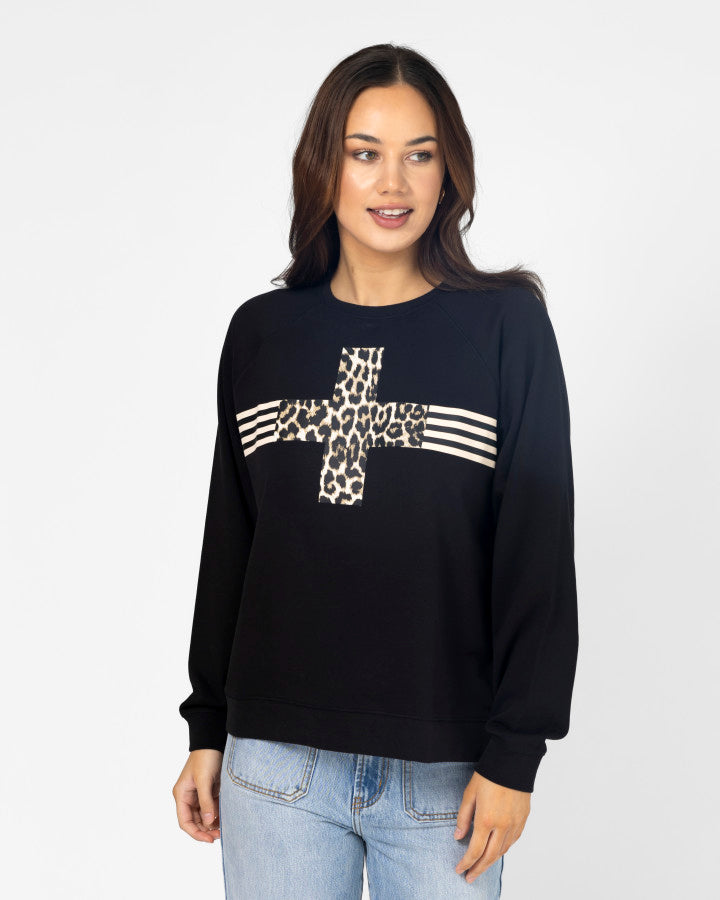 Stella + Gemma Everyday Sweater Leopard Cross