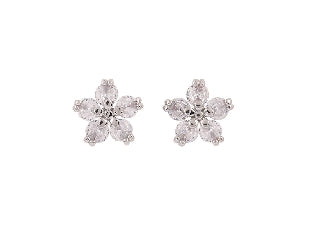 Kiwicraft Flower rhodium studs