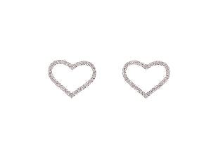 Kiwicraft zircon heart studs