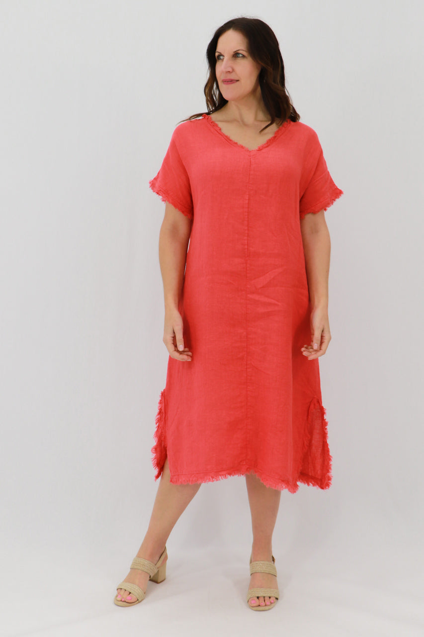 Aida Rose Isabella Frayed Shift Dress