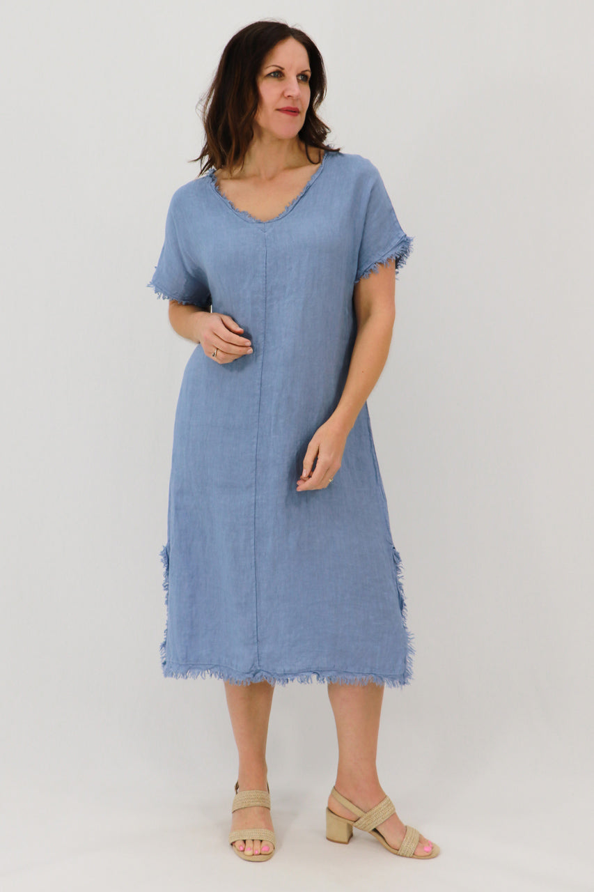 Aida Rose Isabella Frayed Shift Dress