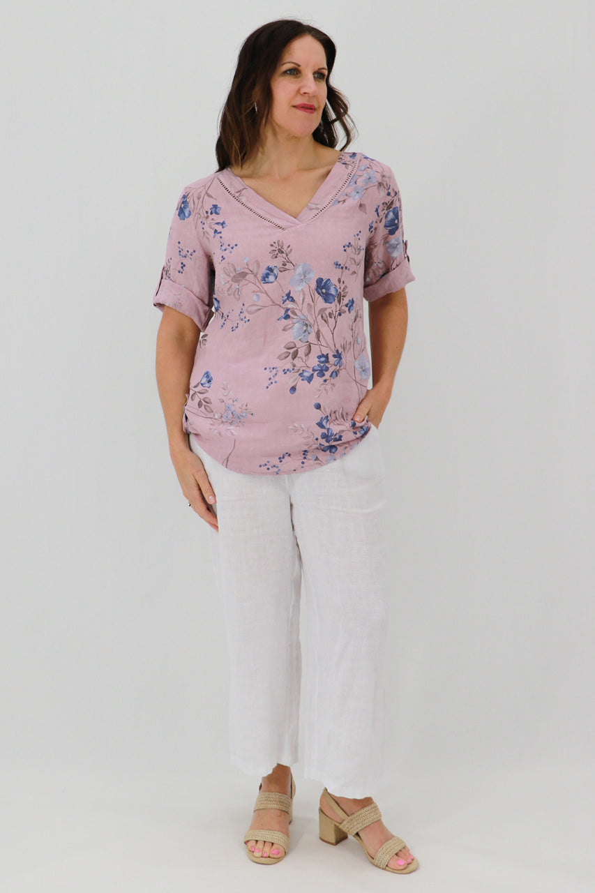 Aida Rose Nina Rolled Sleeve Top